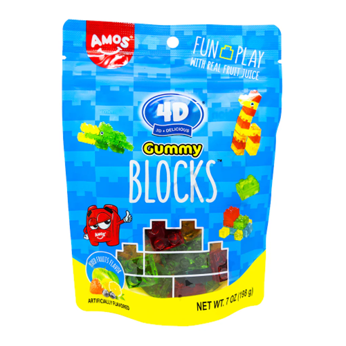 Amos Gummy Blocks Candy 4D 7oz Asst-wholesale Amos Gummy Blocks Candy 4D 7oz Asst-wholesale
