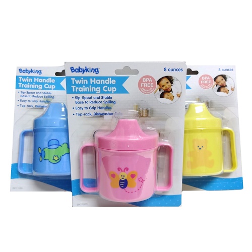 Baby Training Cup 8oz Twin Handle Asst-wholesale