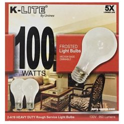 K-Lite Light Bulb 2pk 100w Frosted-wholesale