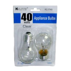 K-Lite Appliance Bulbs 2pc 40wt Clear-wholesale