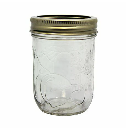 Mason Jar Glass 8oz W-Lid Gold Metal-wholesale Mason Jar Glass 8oz W-Lid Gold Metal-wholesale