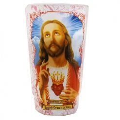 Candle Cup Sagrado Corazon De Jesus Wht