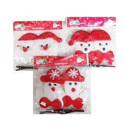 X-Mas Hair Clips 2pk Asst-wholesale