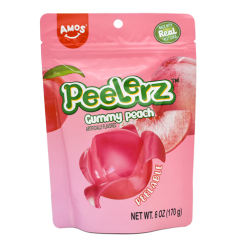 Amos Peelerz Gummy Peach 6oz-wholesale