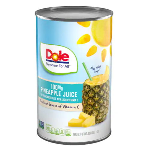 Dole Pineapple Juice 46oz 100%-wholesale