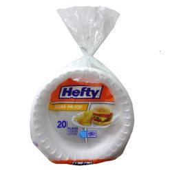 Hefty Foam Plates 20ct Plain 8.875in-wholesale