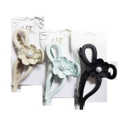 Hair Clip Flower & Pearl Asst Clrs-wholesale