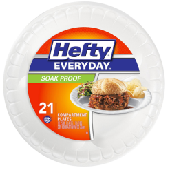 Hefty Foam Plates 21ct 10.25in Comp-wholesale