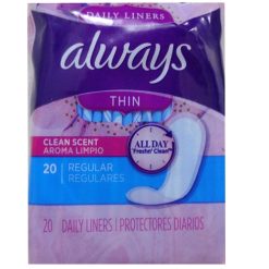 Always Thin Panty Liners Reg 20ct-wholesale