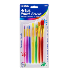 Artist Paint Brush 7pc Asst Clrs-wholesale