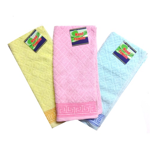 Hand Towels W-Design Asst Clrs-wholesale