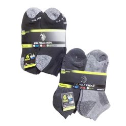 Mens Low Cut Socks 6pk 6-12 Black-wholesale