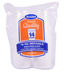 Axxion Foam Cups 16oz 14ct-wholesale