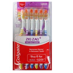 Colgate Toothbrush 6pk Md Zig Zag +-wholesale
