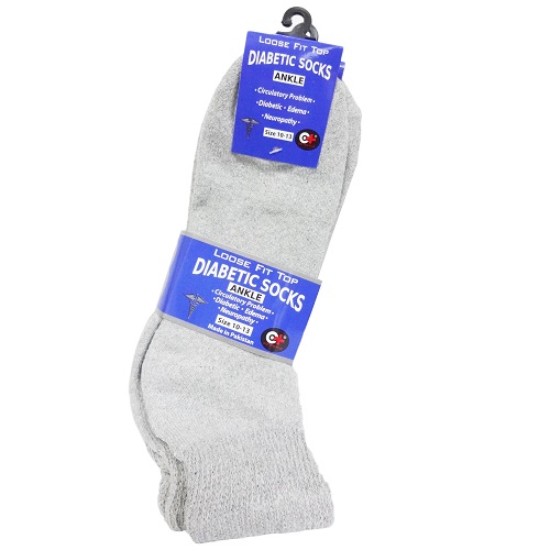 Diabetic Crew Socks 1pk 10-13 Grey-wholesale Diabetic Crew Socks 1pk 10-13 Grey-wholesale