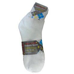 Diabetic Ankle Socks 10-13 White-wholesale