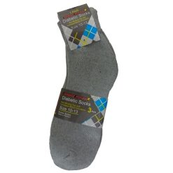 Diabetic Ankle Socks 1pk 10-13 Grey-wholesale