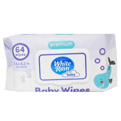 White Rain Baby Wipes 64ct Premium Prple-wholesale