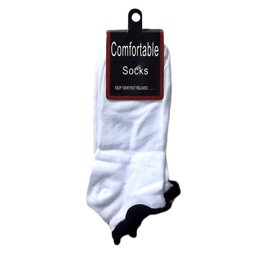 ***Socks Low Cut 9-11 White W-Black 2PK-wholesale ***Socks Low Cut 9-11 White W-Black 2PK-wholesale