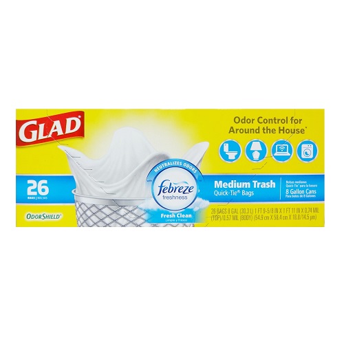 Glad Trash Bags 26ct 4gl Fresh Clean-wholesale Glad Trash Bags 26ct 4gl Fresh Clean-wholesale