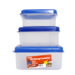 Food Container Rect 3pc Asst Clrs-wholesale