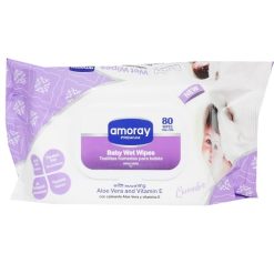 Amoray Baby Wipes 80ct Lavender-wholesale