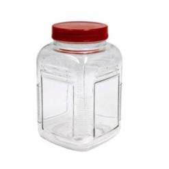 Glass Canister Square 35.5oz Red Lid-wholesale