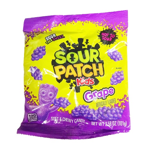 Sour Patch Chewy Candy 3.58oz Grape-wholesale Sour Patch Chewy Candy 3.58oz Grape-wholesale