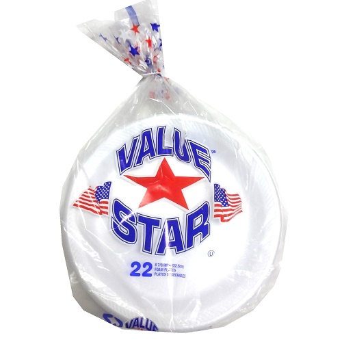Value Star Foam Plates 22ct 8.7-8in-wholesale Value Star Foam Plates 22ct 8.7-8in-wholesale