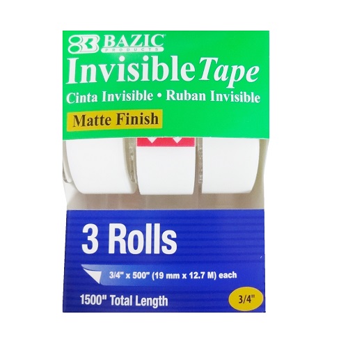Invisible Tape 3pk ¾ X 500-wholesale Invisible Tape 3pk ¾ X 500-wholesale