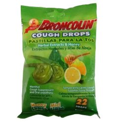 Broncolin Cough Drops 22ct Honey Lemon-wholesale