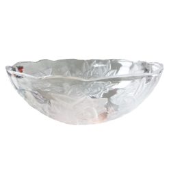 Bowl Plastic Clear 9in Rose Design-wholesale
