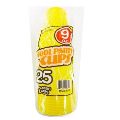 Plastic Cups 9oz 25ct Yellow-wholesale