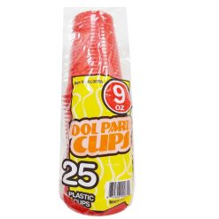 Plastic Cups 9oz 25ct Red-wholesale