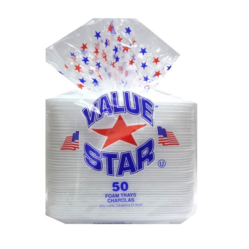 Value Star Foam Trays 50ct 6.9-16 X 8in-wholesale Value Star Foam Trays 50ct 6.9-16 X 8in-wholesale