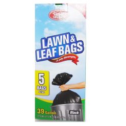 H.S Lawn & Leaf Bags 5ct 39 Gl Black-wholesale