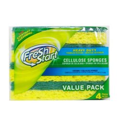 Fresh Start Cellulose Sponges 4pk Yllw-wholesale