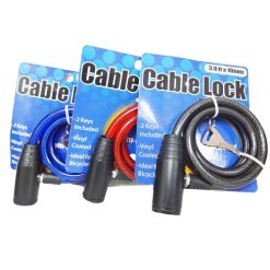 Cable Lock W-2 Keys Asst Clrs-wholesale