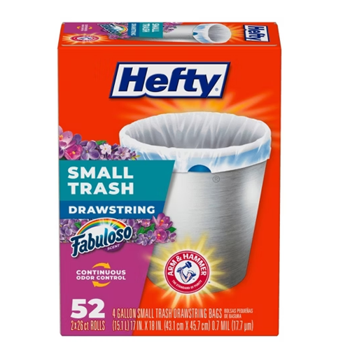 Hefty Trash Bags 52ct 4 Gl Fabuloso-wholesale Hefty Trash Bags 52ct 4 Gl Fabuloso-wholesale
