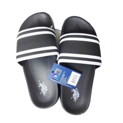 U.S Polo Boy Sandals Black W-Stripes 3-4-wholesale