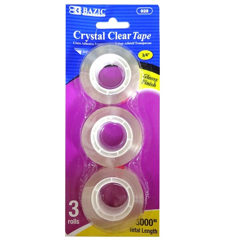 Crystal Clear Tape ¾ 3pk-wholesale Crystal Clear Tape ¾ 3pk-wholesale