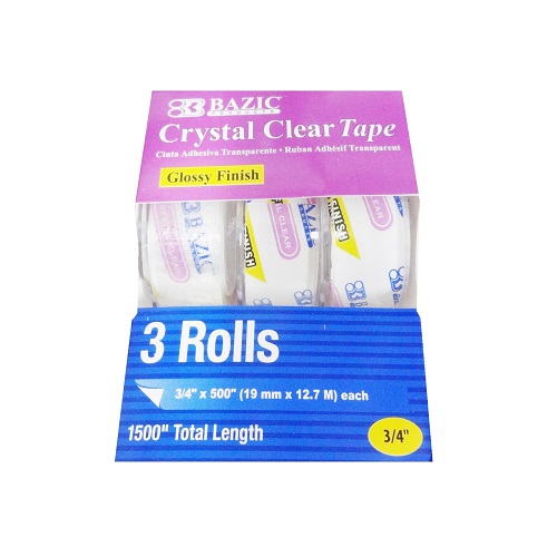Tape Crystal Clear 3pk ¾ X 500-wholesale Tape Crystal Clear 3pk ¾ X 500-wholesale
