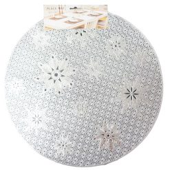 X-Mas Placemat Round Silver 15in-wholesale