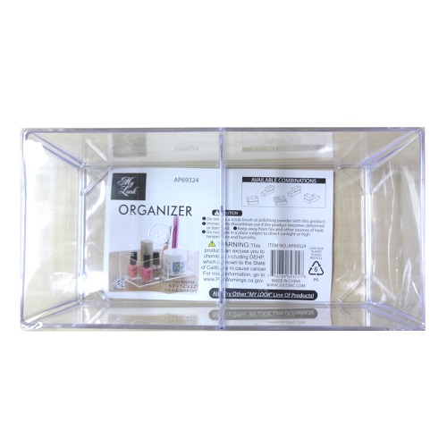 Organizer 2 Compart 6.5X3.2in Clear-wholesale