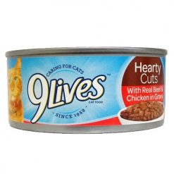 9 Lives 5.5oz Hearty Cuts W-Beef AND Chic