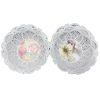 Fruit Basket 9in White W-Flowers-wholesale