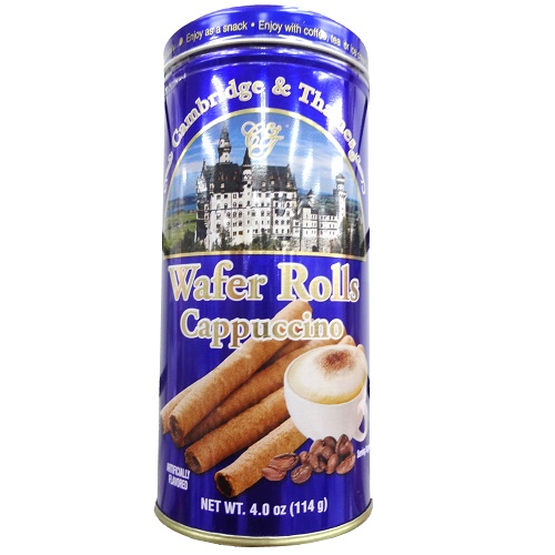 C & T Wafer Rolls Cappuccino 4.0oz Tin C-wholesale C & T Wafer Rolls Cappuccino 4.0oz Tin C-wholesale
