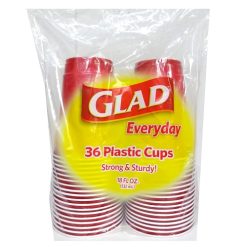 Glad Plasstic Cups Red 36ct 18oz-wholesale