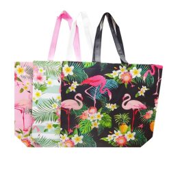 ***Tote Bags Flamingo 14X15in Asst-wholesale