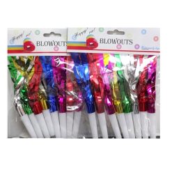 Party Blowers Plastic 8ct Asst Clrs-wholesale